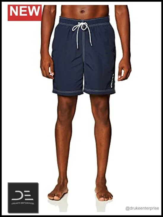 Quick Dry Swim Trunk with Drawstring Waist, Side Pockets