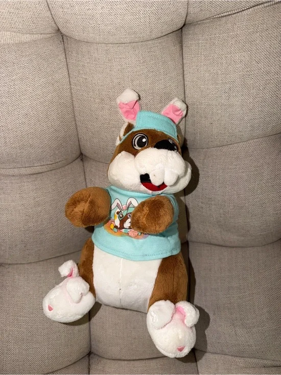 Cute Brown Buc-ee’s Bunny Plush in Aqua Shirt