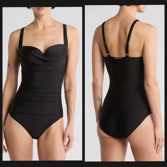 Betsey Johnson Ruched One-Piece Swimsuit