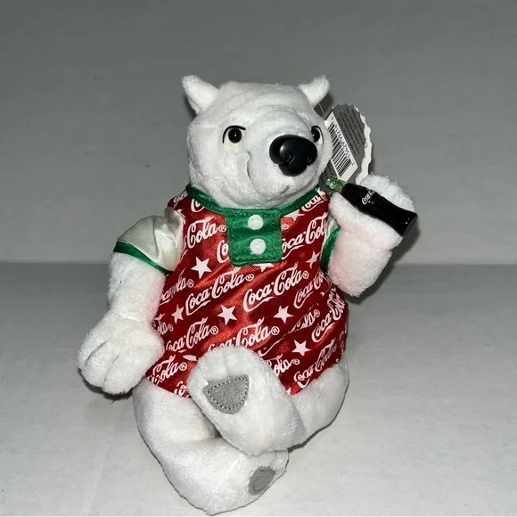 Coca-Cola Polar Bear in Red Romper Bean‎ Bag Plush