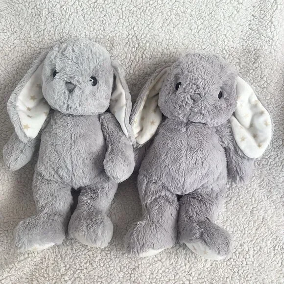 Cloud B Lot Of 2 Star Dreamy Hugginz Bunny Rabbit Gray 14