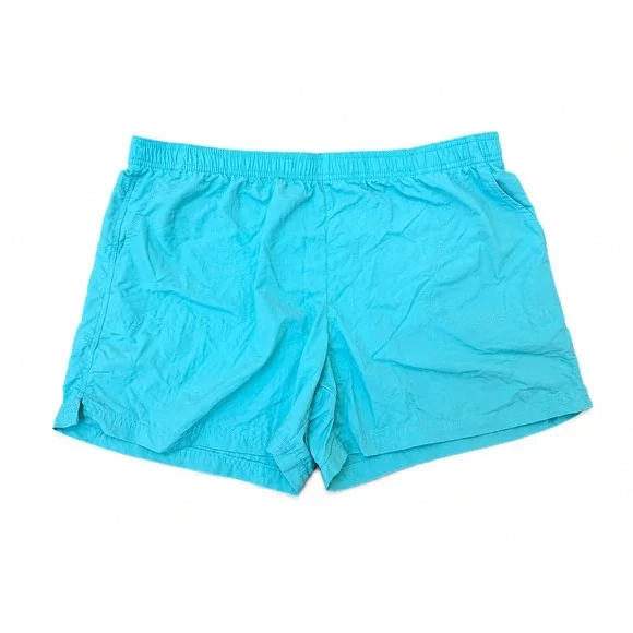 Columbia‎ Linerless Swim Trunks Men's XL Short Turquoise Blue Elastic Waist