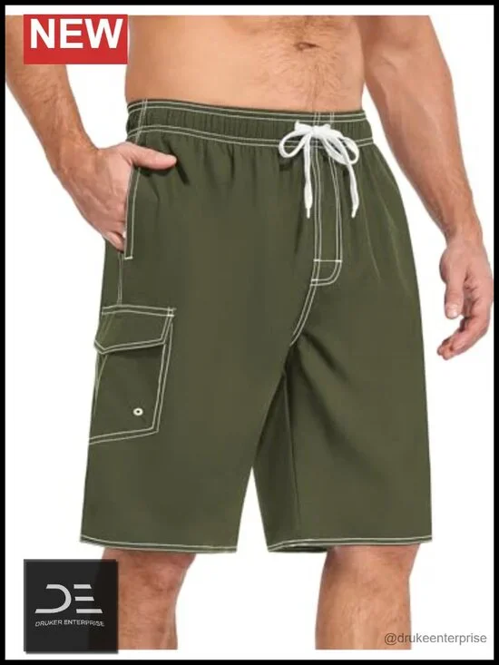 Men's Quick Dry Swim Trunks Board Shorts with Mesh Lining and Pockets
