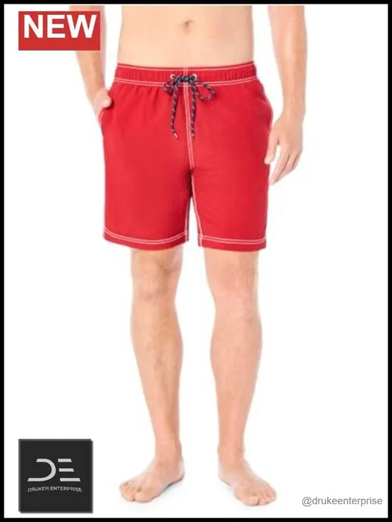 Men's Solid Quick Dry Classic Logo Swim Trunk