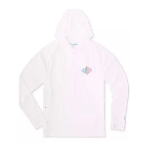 Chubbies Reflector Print Long-Sleeve Hooded Sun T-Shirt Pure White XL