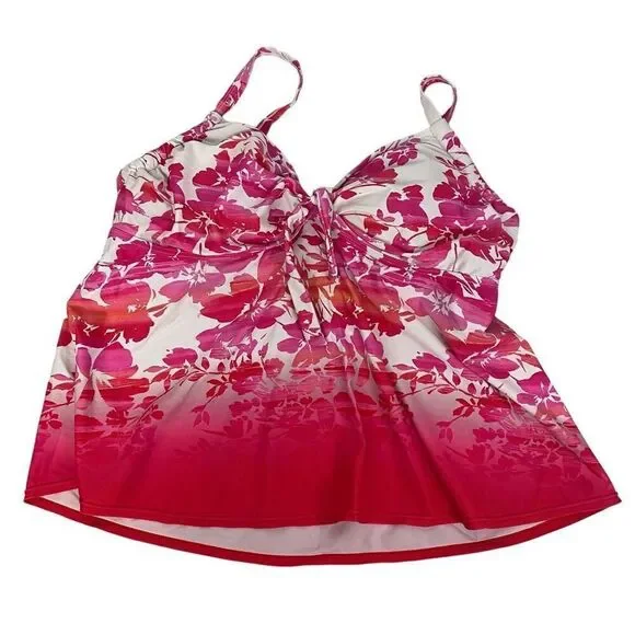 Swimsuits for All Tie Front Underwire Tankini Top size 18 D / DD