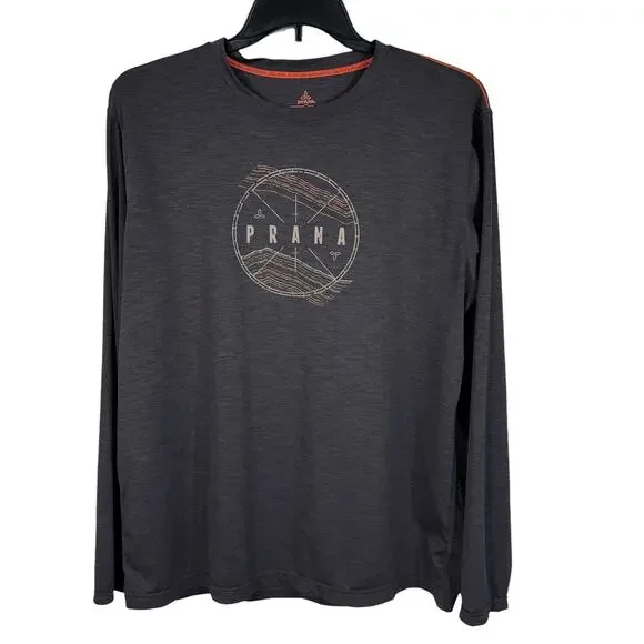 PrAna Mens X-Large Shirt Lightweight Quick-Dry Long Sleeve Stretch Crew Neck UPF