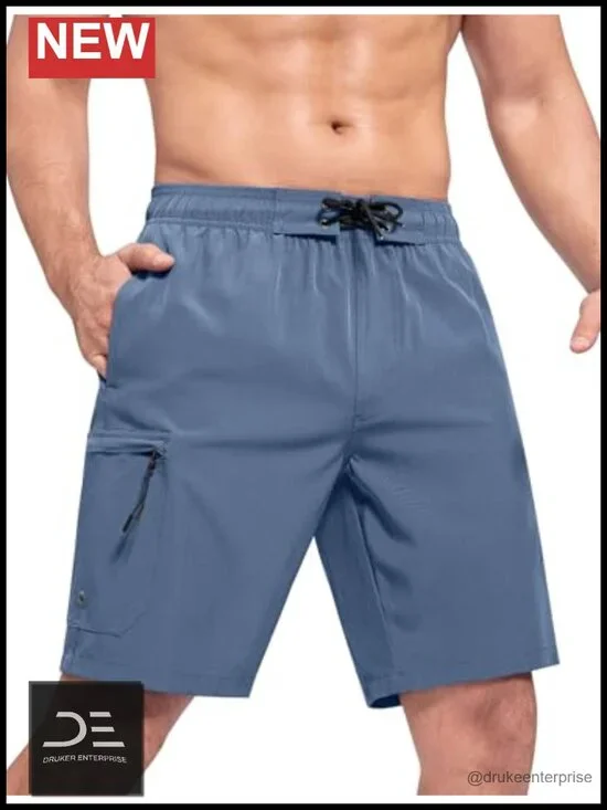 Mens Swim Trunks Mesh Lining Quick Dry Bathing Suit Beach Shorts