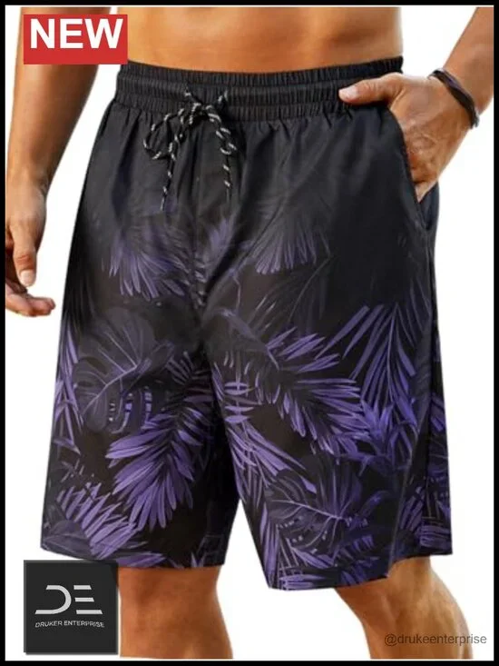 Men's Quick Dry Swim Trunks Board Shorts with Mesh Lining and Pockets Hawaiian