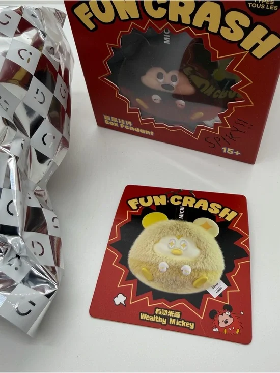 Disney Miniso Mickey Fun Crash Plush Keychain Confirmed Wealthy Mickey