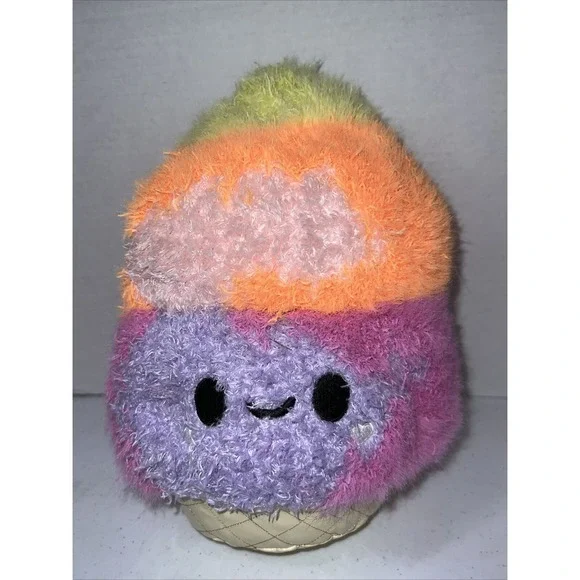 Fluffie Stuffiez Ice Cream Plush Purple Pink Orange Smile Stuffed Toy 11