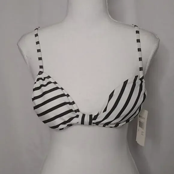 Roxy Women's Striped Adjustable Angel Bikini Top M