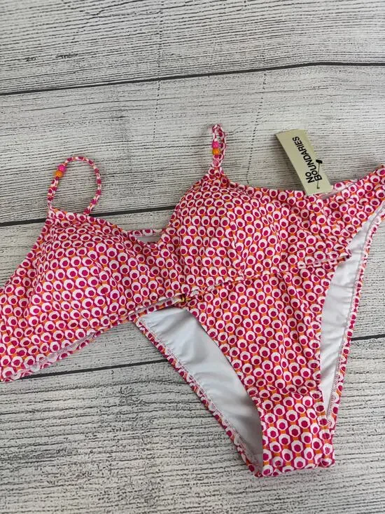 No Boundaries Women's Geo Pink & Orange 2pc Matching Swimsuit Size XL