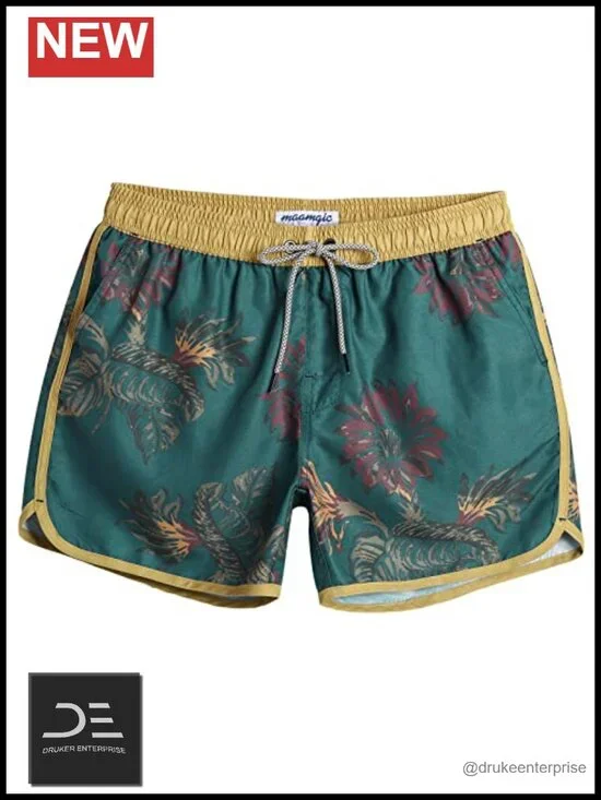 Vintage Swim Trunks with Mesh Lining Quick Dry Board Shorts