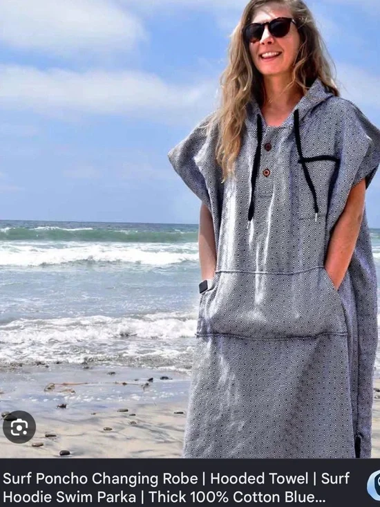Westpath Women's Surf/Beach Hoodie XL Gray Black Geometric Knit Pocket