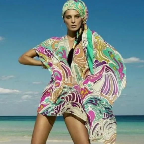 Matthew Williamson for H&M Vintage Beach Tunic Cover Up silk size s