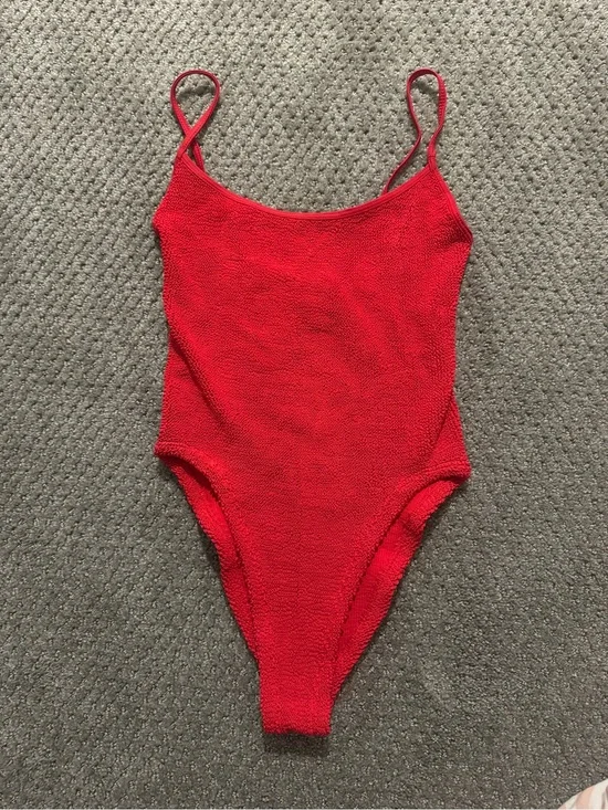 Hunza G Perra Red One-Piece Swimsuit
