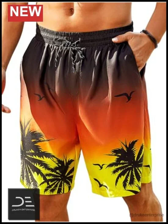 Men's Swim Trunks Quick Dry Board Shorts Mesh Lining with Pockets