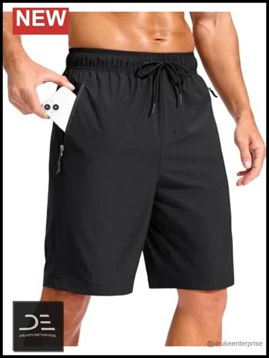 Men's Quick Dry Swim Trunks with Zipper Pockets UPF 50+ Board Shorts 9