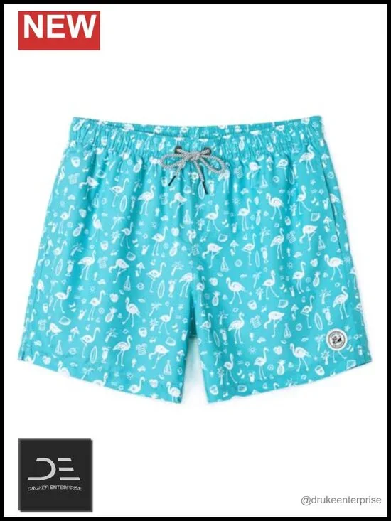 Quick Dry 5 Inch Swim Trunks with Mesh Lining and Drawstring