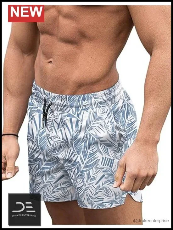 Quick Dry Board Shorts Swim Trunks with Mesh Brief Lining
