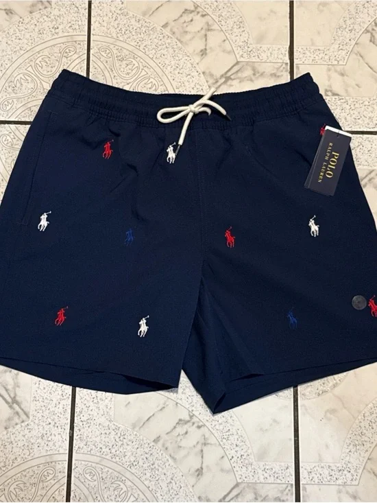 New Polo Ralph Lauren 5.75” Traveler Classic Swim Trunks Navy Men’s Size Medium