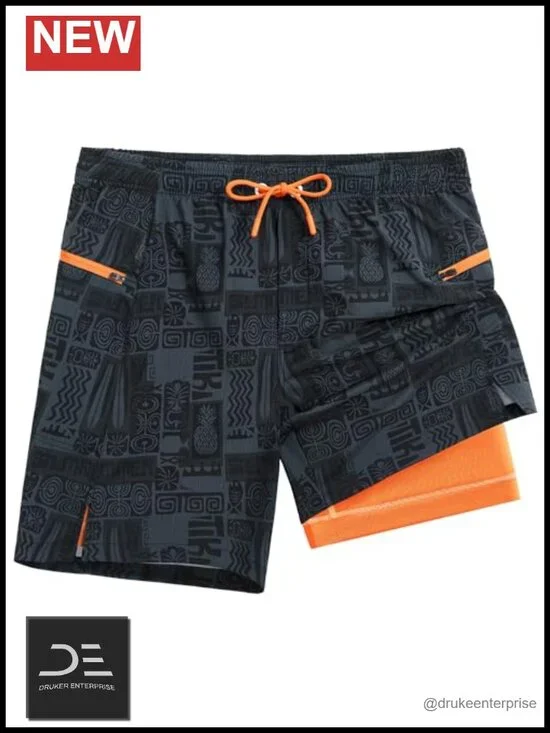 2 in 1 Mens Swim Trunks 7