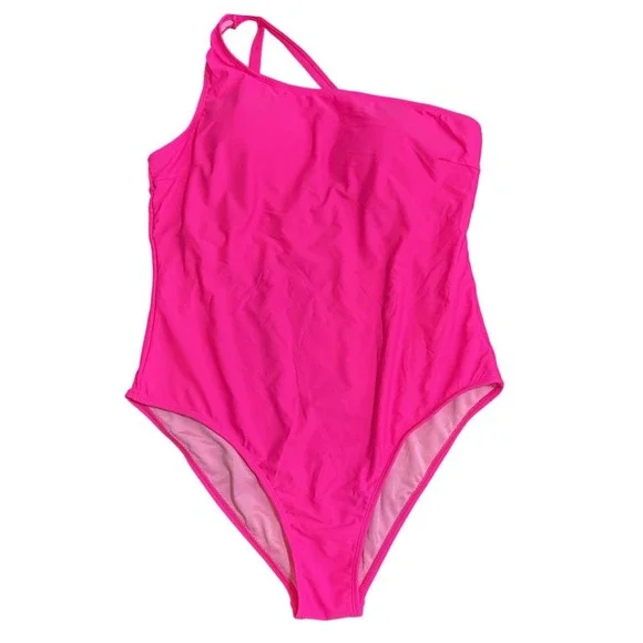 Hot Pink One Shoulder One Piece Swimsuit Women's Size 2XL‎