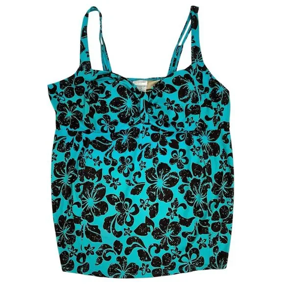 Motherhood Maternity Size 2X Floral‎ Tropical Tankini Swim Top Adjustable Straps