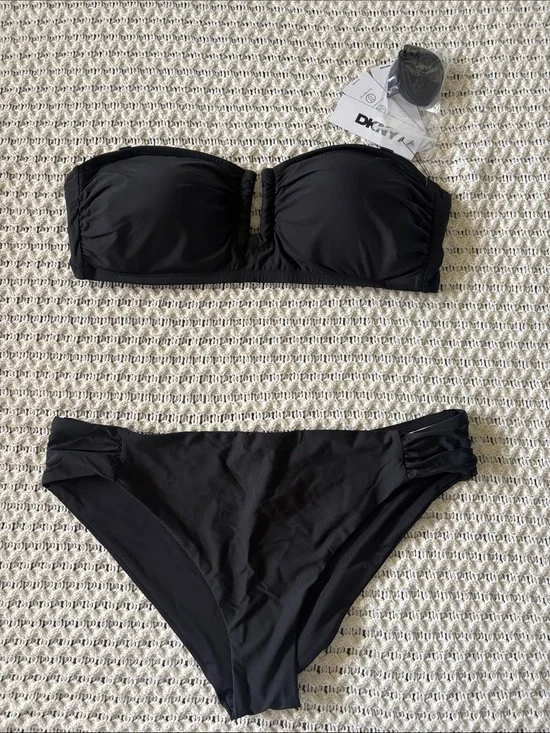 DKNY Black Bandeau Bikini Set