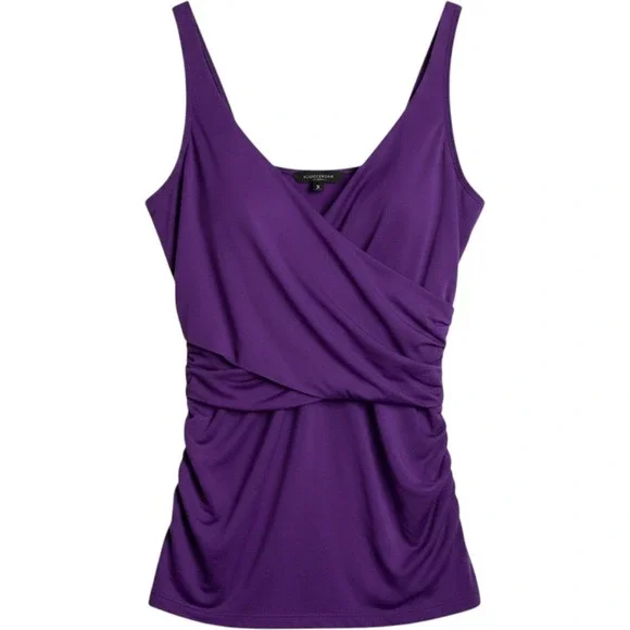 Dolfin AquaShape Purple Tankini Top Surplice Tummy Control Mastectomy Friendly S