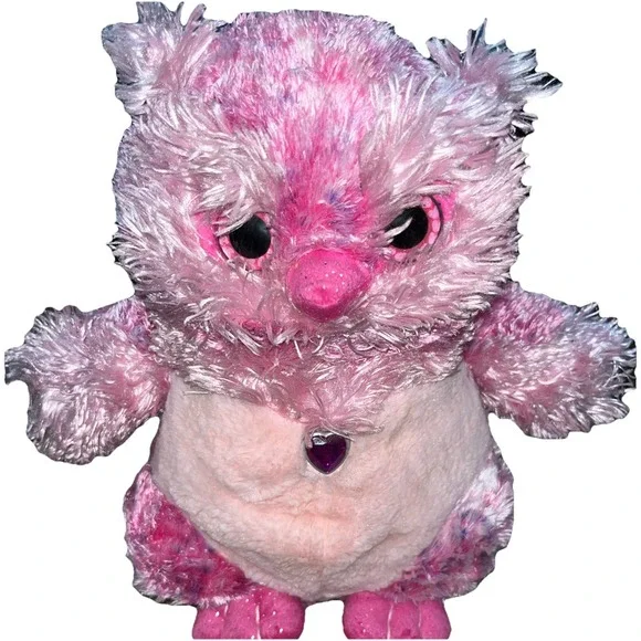 Wild Republic K&M hot pink purple plush‎ owl heart eyes sparkle glitter feet