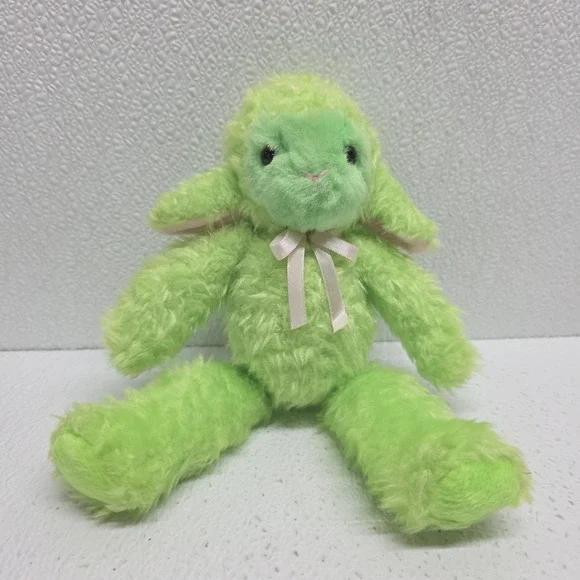 Vintage Commonwealth Green Lamb Sheep Pink Ears & Ribbon 9