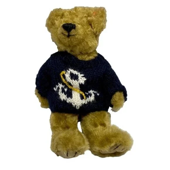 Vintage Ty Attic Treasures Salty Brown Bear Jointed Plush Nautical Sweater‎ 1993
