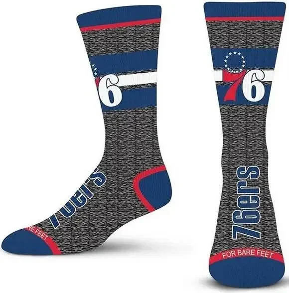 3-Pack Philadelphia 76er’s Spotlight Crew Socks Large Basketball NBA Sports Team