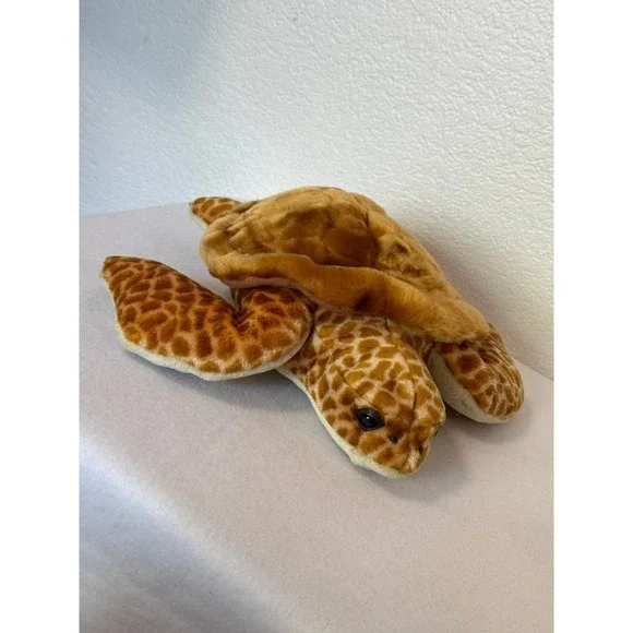 SeaWorld Sea Turtle Plush Stuffed Animal Brown Tan Realistic Soft Toy 13