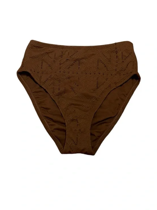 Shade & Shore Brown High-Waist Crochet Bikini Bottom, Size S NWOT