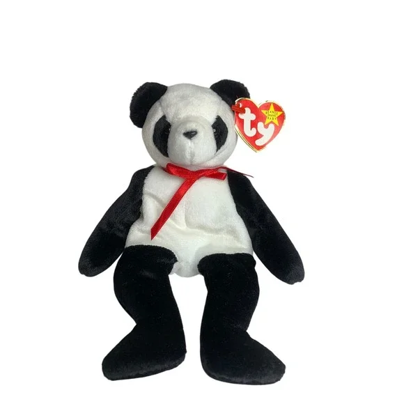 Ty Beanie Baby Fortune the Panda Black White‎ Bear 1997 vintage Retro Plush Toy