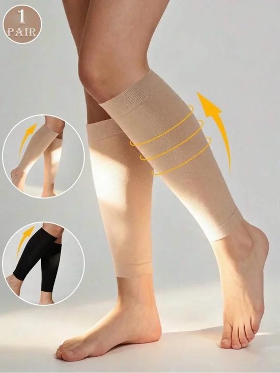 Compression Calf Sleeves for Women Beige Support Sleeves