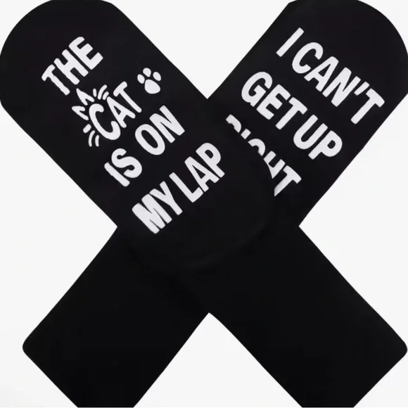 Black Novelty Cat lover Socks
