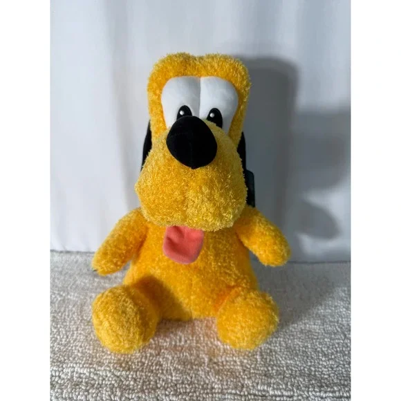 Disney Pluto Weighted Plush Toy Stuffed Animal Yellow Dog New‎ with Tags