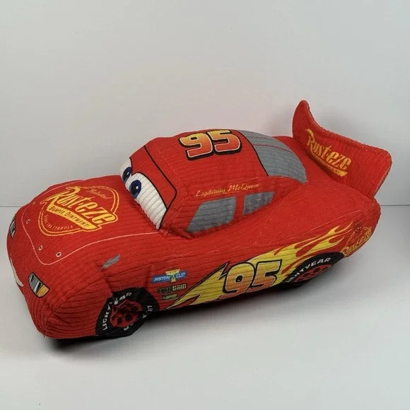 Disney Pixar Cars Lightning McQueen Plush Pillow Corduroy 16‎ Inch Red