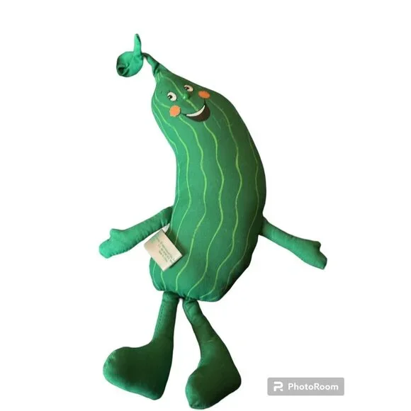 Cole Q Cumber Hallmark‎ Vintage Plush 10” Green Cucumber 1984 Anthropomorphic