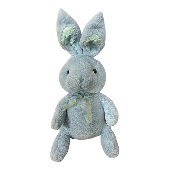 Homerbest Blue Bunny Rabbit Plush Stuffed Animal Long Blue Ears Polka Dot Bowtie