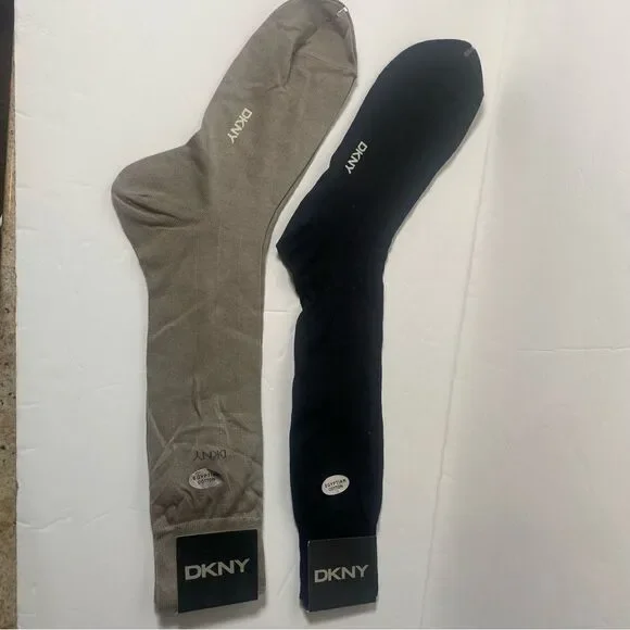DKNY New With Tags Dress Socks Taupe and Black Size OS
