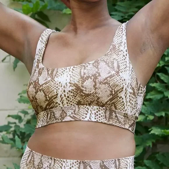 ‎Aerie scoop snake print bikini top