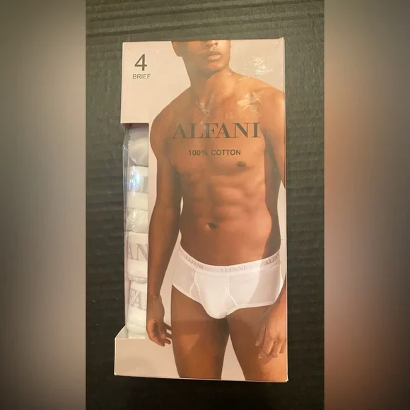Alfani Men’s 4 Pack Briefs in White Size XL 38-40 NWT‎