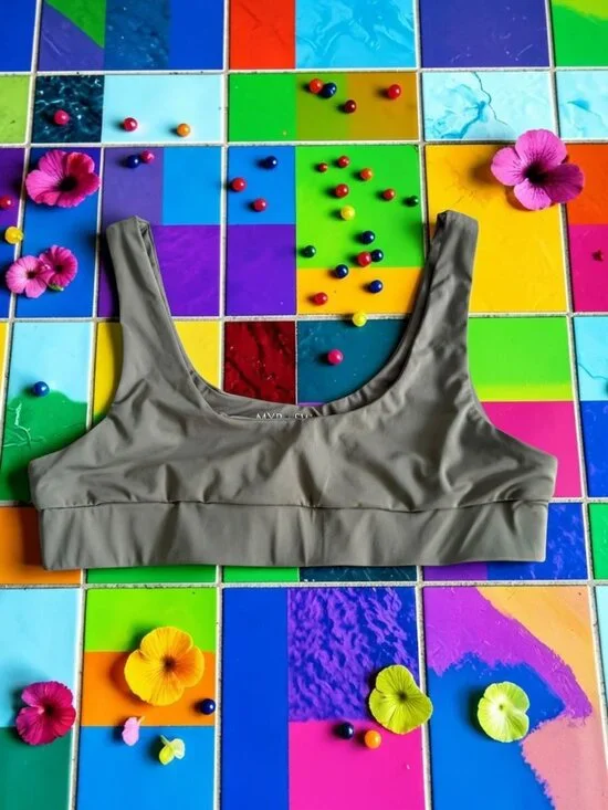 MYRA SWIM Olive Green Swim Bikini Top Size Small