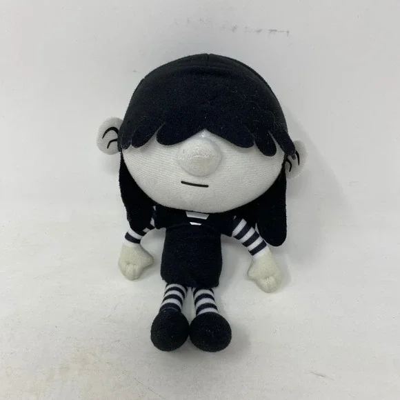 Nickelodeon The‎ Loud House Lucy Loud Goth 8 Inch Plush Doll Black White Striped