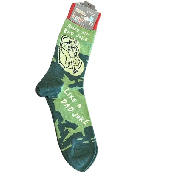Blue Q Soft Combed Cotton Ain’t No Joke Like A Dad Joke Crew Socks NWT